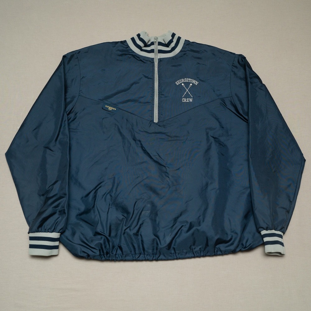 Vintage 80s 90s Georgetown Crew Rowing Pullover Jacket Windbreaker Adult L